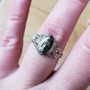 Adjustable Religious Iconography Intaglio Ring